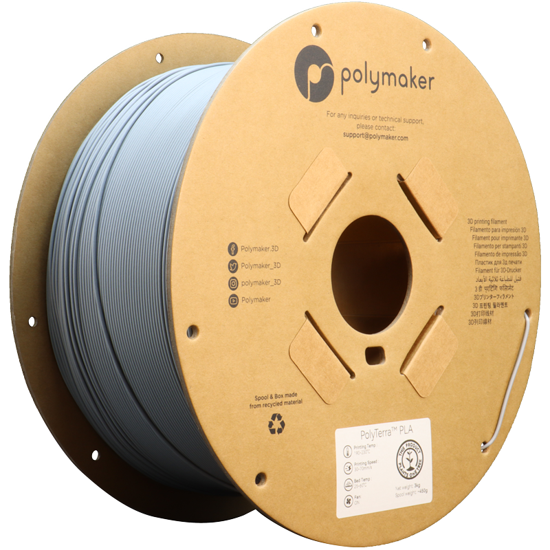Grijze Polymaker PolyTerra PLA