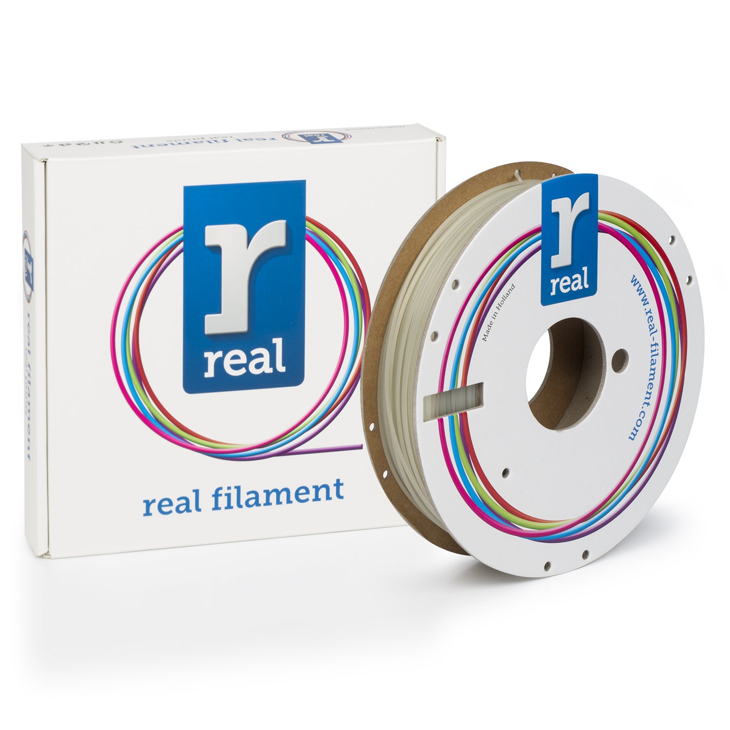 REAL PLA FILAMENT- GLOW IN THE DARK, 0.5 KG (naast de doos)