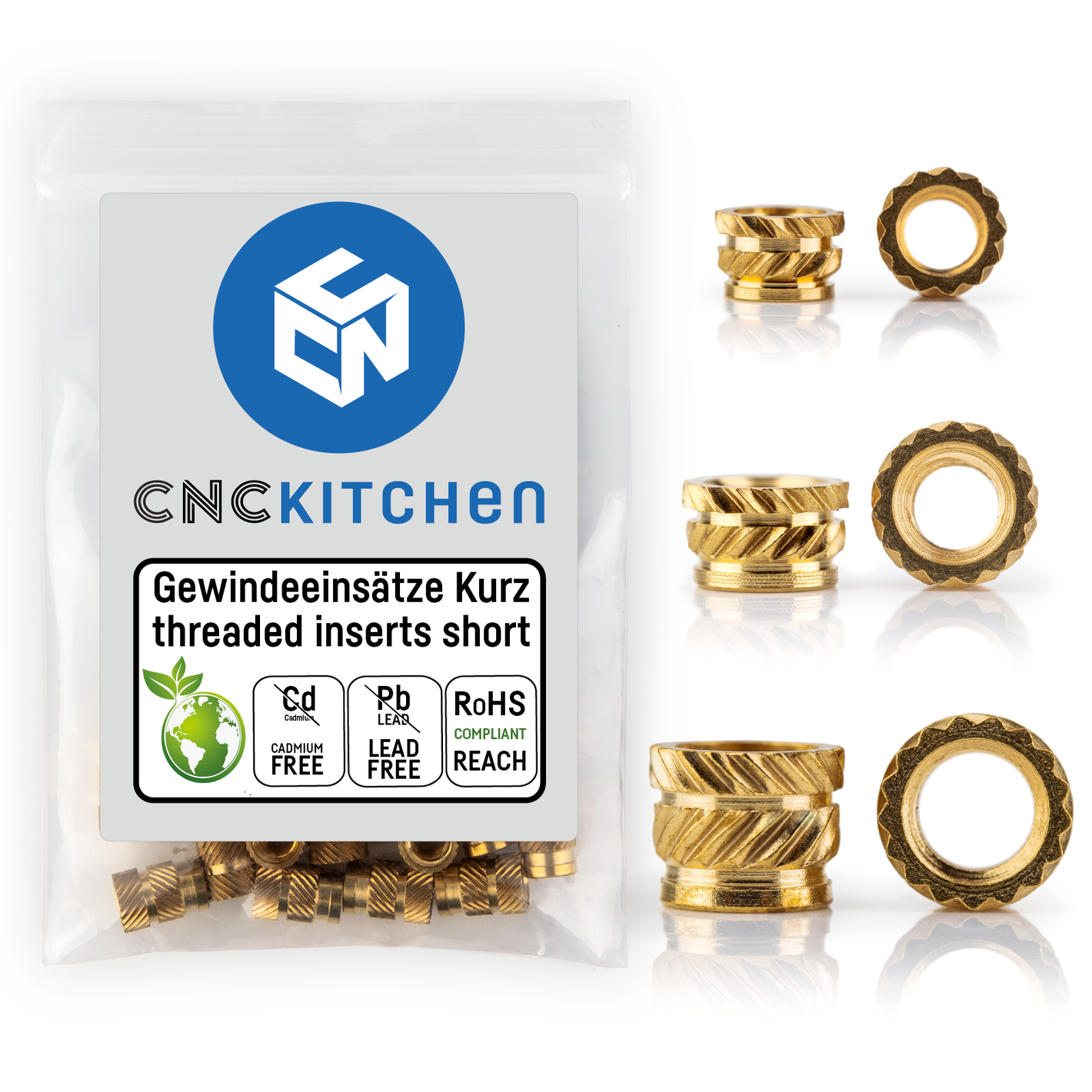 CNC Kitchen - Threaded inserts - Set short